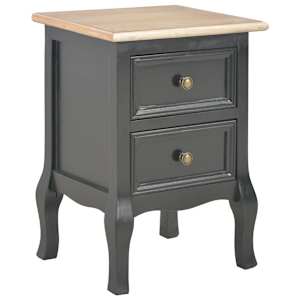 280040 vidaXL Bedside Cabinet Black 35x30x49 cm MDF
