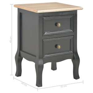 280040 vidaXL Bedside Cabinet Black 35x30x49 cm MDF - obrázek 9