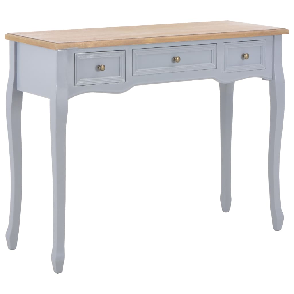 

vidaXL Dressing Console Table with 3 Drawers Gray