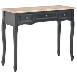 280046 vidaXL Dressing Console Table with 3 Drawers Black - obrázek 1