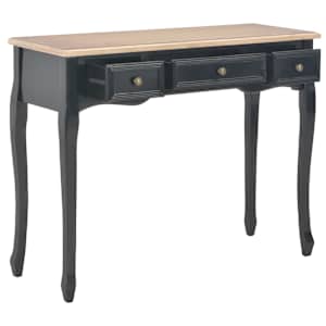 280046 vidaXL Dressing Console Table with 3 Drawers Black - obrázek 2