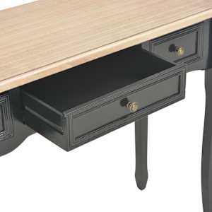 280046 vidaXL Dressing Console Table with 3 Drawers Black - obrázek 7