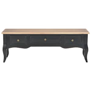 TV stolek černý 100 x 35 x 35 cm dřevěný - obrázek 2