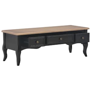 TV stolek černý 100 x 35 x 35 cm dřevěný - obrázek 4