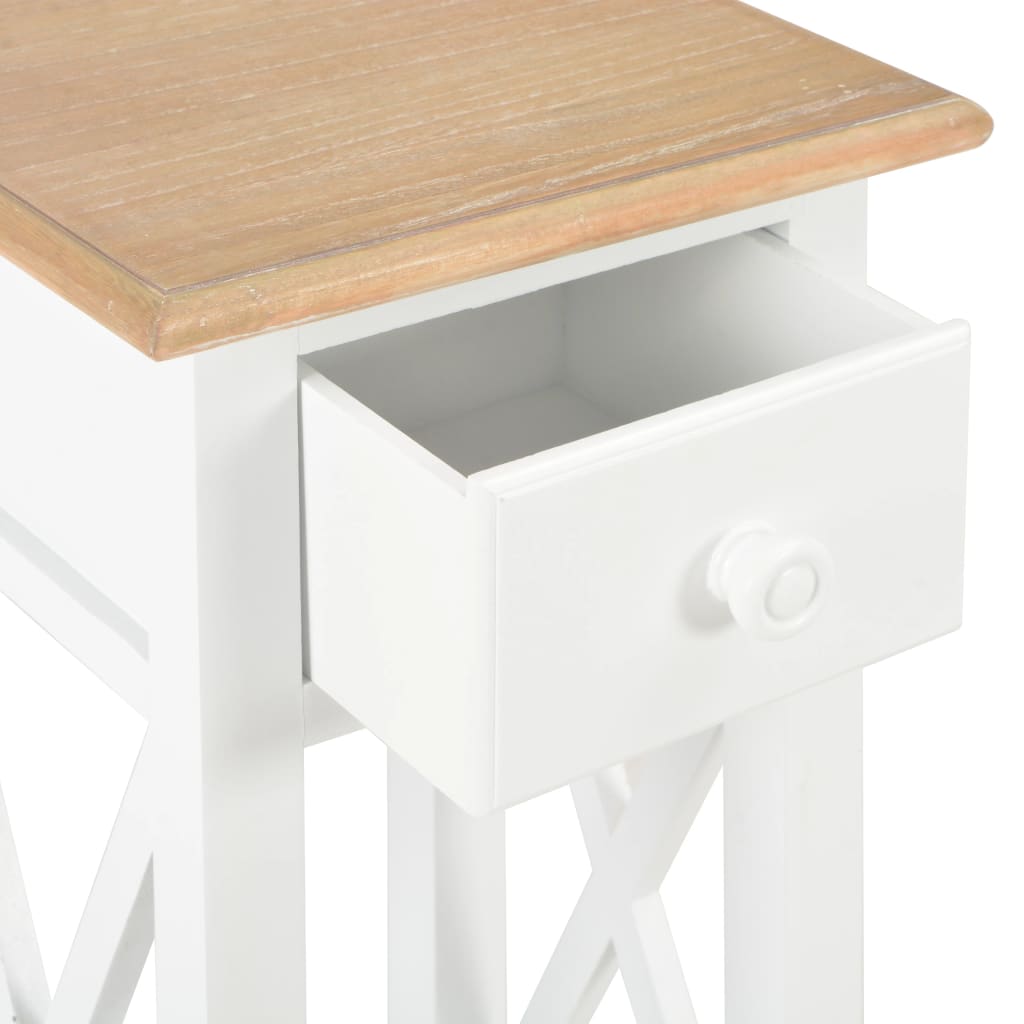  Príručný stolík, biely 27x27x65,5 cm, drevo