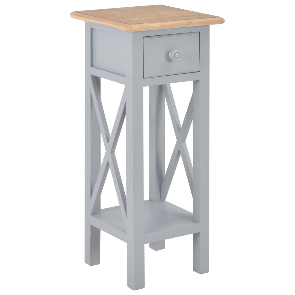 

vidaXL Side Table Gray 10.6"x10.6"x25.8" Wood