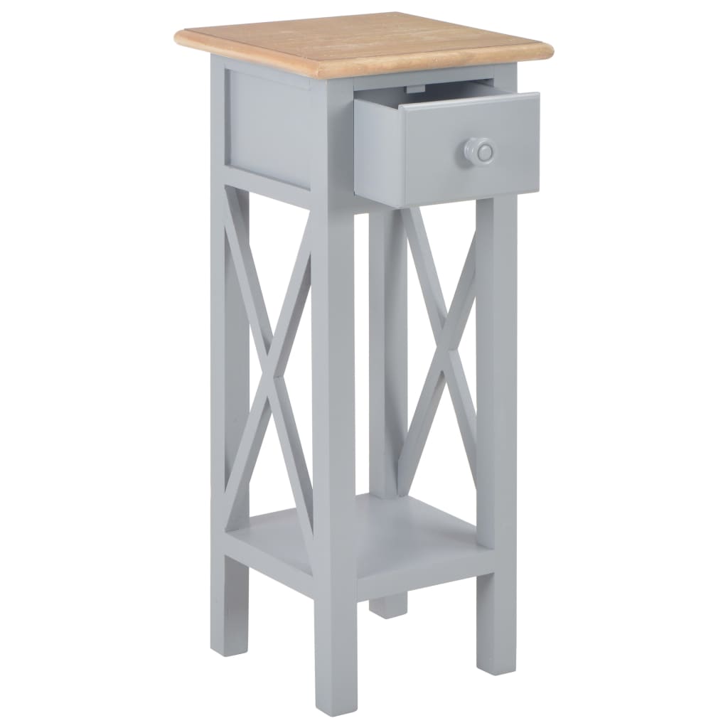 280058 vidaXL Side Table Grey 27x27x65,5 cm Wood