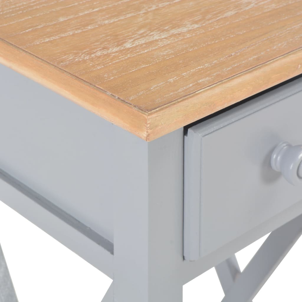 280058 vidaXL Side Table Grey 27x27x65,5 cm Wood