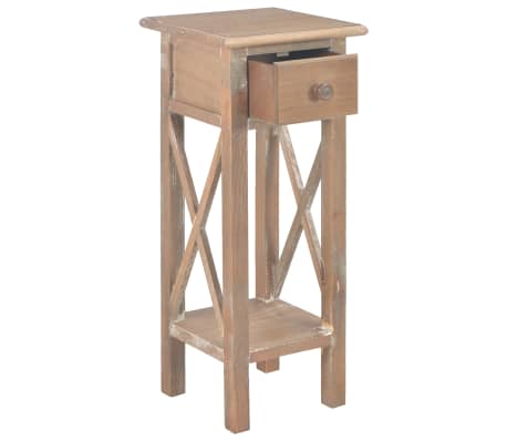 vidaXL Sidebord brun 27x27x65,5 cm tre