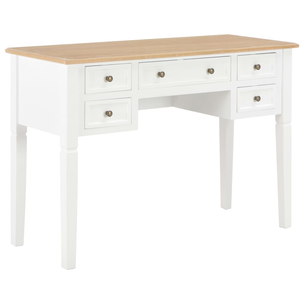 Psací stůl bílý 109,5 x 45 x 77,5 cm dřevo