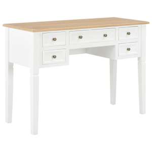 vidaXL kirjutuslaud, valge, 109,5 x 45 x 77,5 cm, puit