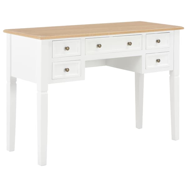 vidaXL kirjutuslaud, valge, 109,5 x 45 x 77,5 cm, puit