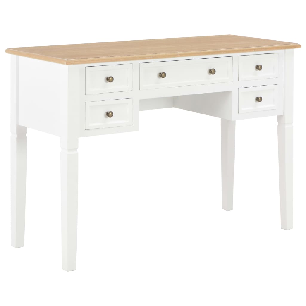 

vidaXL Writing Desk White 43.1"x17.7"x30.5" Wood