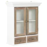 vidaXL Wandkast 49x22x59 cm massief hout wit