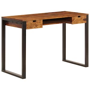 vidaXL laud 110 x 55 x 78 cm, akaatsiapuu ja teras