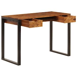 Psací stůl 110 x 55 x 78 cm masivní akácie a ocel - obrázek 2