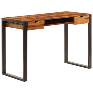 Psací stůl 110 x 55 x 78 cm masivní akácie a ocel - obrázek 9