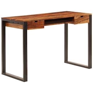 Psací stůl 110 x 55 x 78 cm masivní akácie a ocel - obrázek 10