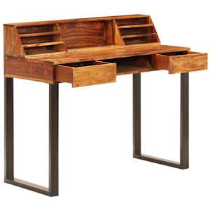 Psací stůl 110 x 50 x 94 cm masivní akácie a ocel - obrázek 2