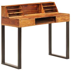 Psací stůl 110 x 50 x 94 cm masivní akácie a ocel - obrázek 12
