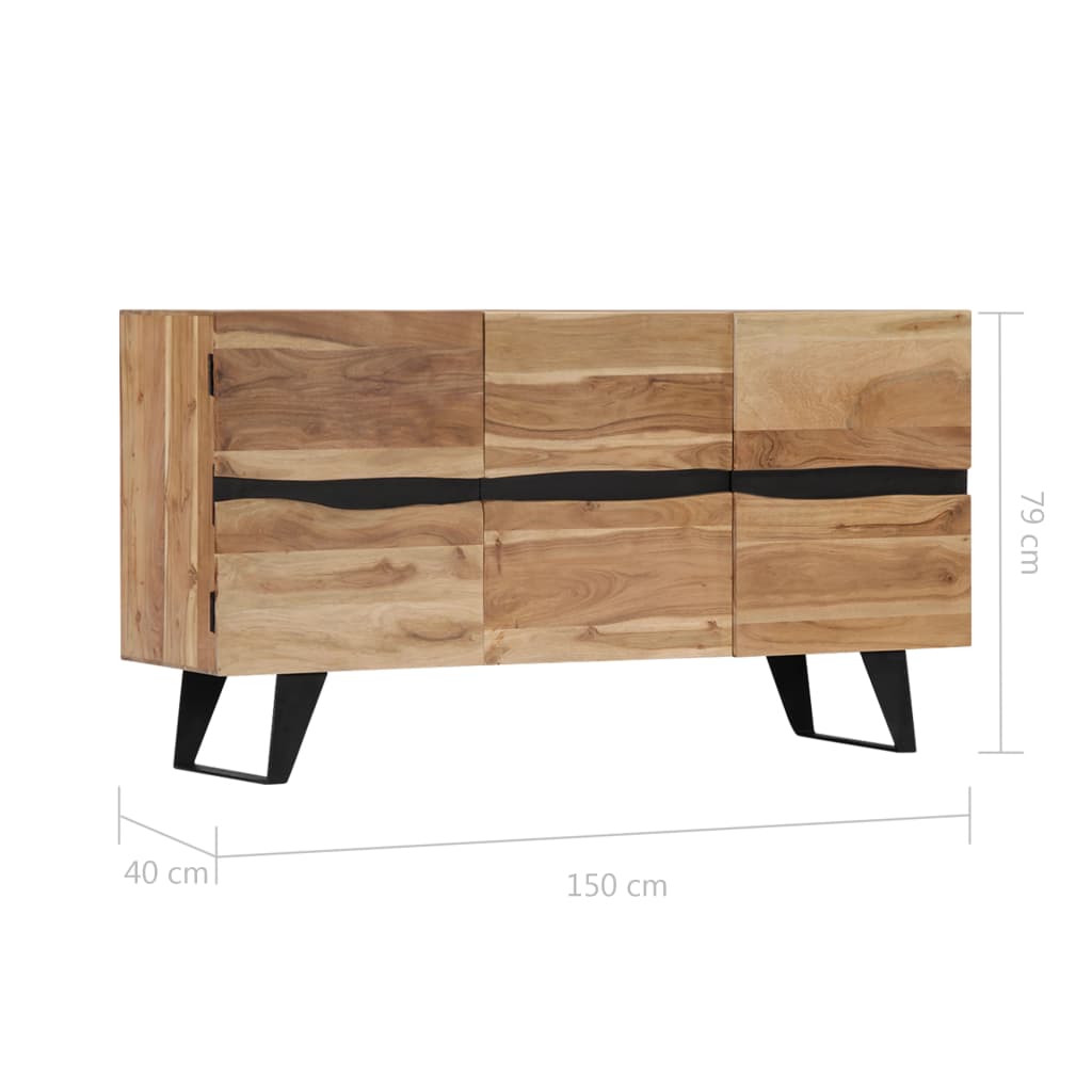 Příborník 150 x 40 x 79 cm masivní akáciové dřevo