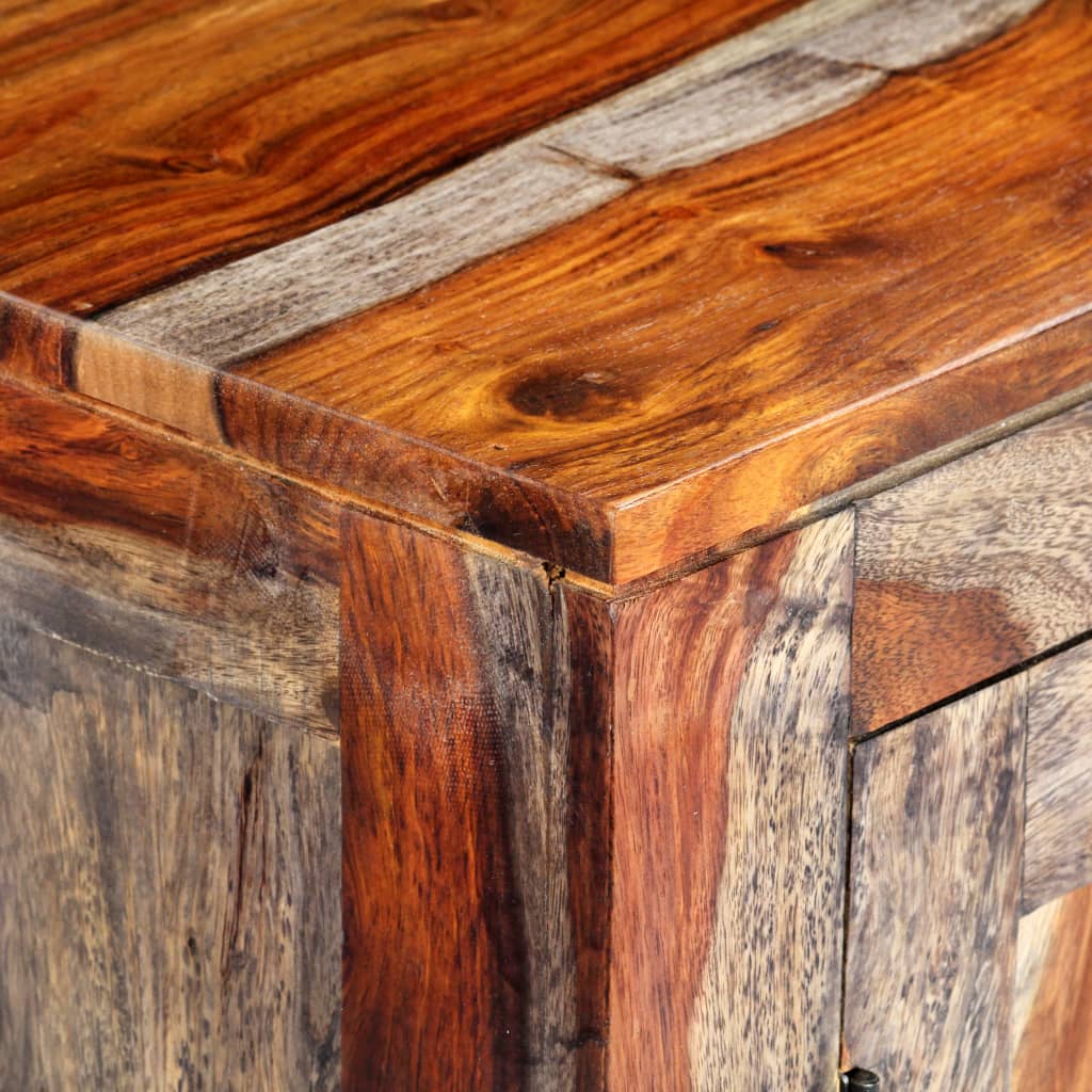 Příborník šedý 160 x 40 x 75 cm masivní sheeshamové dřevo