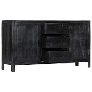 vidaXL Buffet Noir 147x40x80 cm Bois de manguier massif