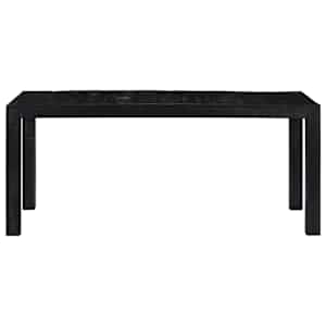 vidaXL Valgomojo stalas, juodas, 180x90x76cm, mango medienos masyvas