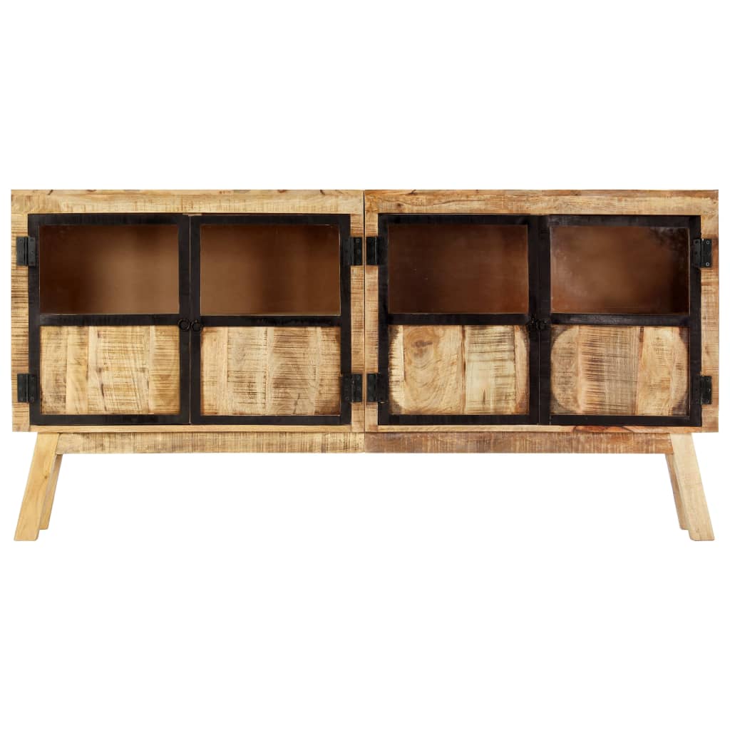 vidaXL Dressoir 160x30x80 cm massief ruw mangohout bruin en zwart afbeelding