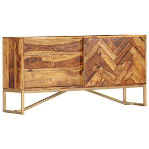 Příborník 118 x 30 x 60 cm masivní akáciové dřevo - obrázek 11
