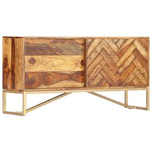 Příborník 118 x 30 x 60 cm masivní akáciové dřevo - obrázek 12