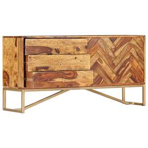 Příborník 118 x 30 x 60 cm masivní akáciové dřevo - obrázek 14