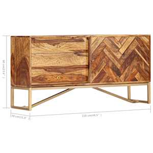 Příborník 118 x 30 x 60 cm masivní akáciové dřevo - obrázek 9