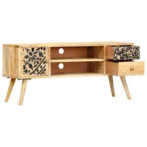 TV stolek 100 x 30 x 45 cm masivní mangovníkové dřevo - obrázek 2