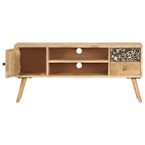 TV stolek 100 x 30 x 45 cm masivní mangovníkové dřevo - obrázek 4