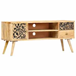 TV stolek 100 x 30 x 45 cm masivní mangovníkové dřevo - obrázek 9
