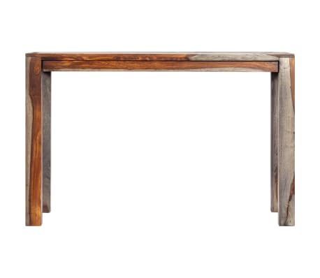 vidaXL Mesa de comedor de madera maciza de sheesham gris 118x60x76 cm