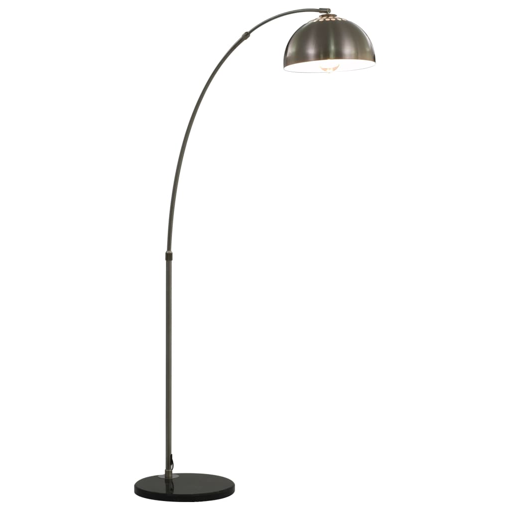 vidaXL Klenutá lampa 60 W stříbrná E27 170 cm