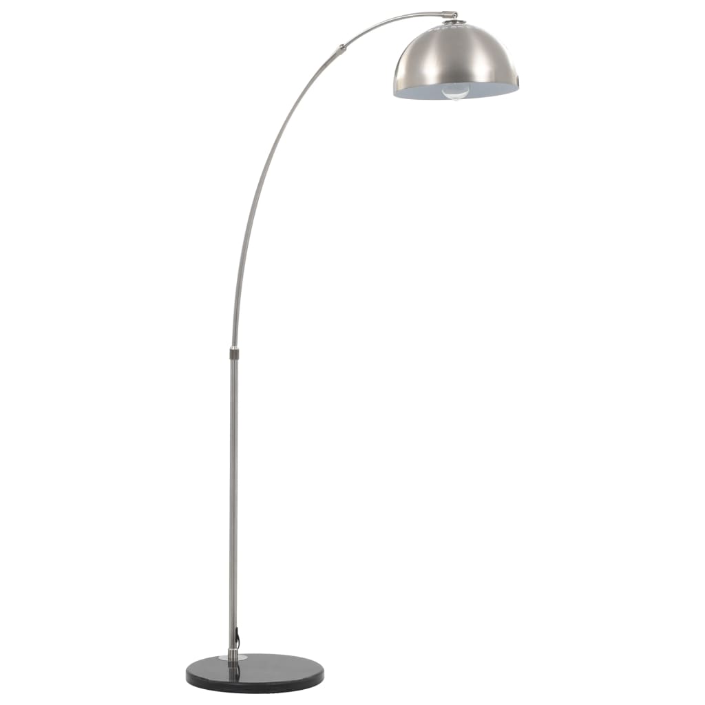 vidaXL arkveida stāvlampa, 60 W, E27, 170 cm, sudraba krāsā