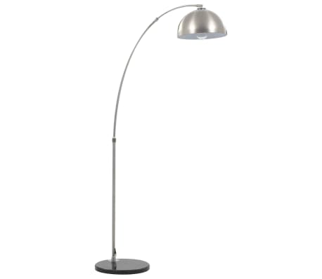 vidaXL Klenutá lampa 60 W stříbrná E27 170 cm
