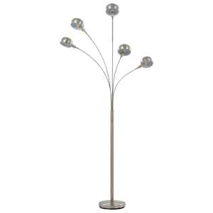 Stojací lampa 200 cm 5 x E14 stříbrná - obrázek 3