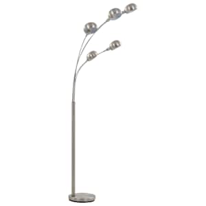 Stojací lampa 200 cm 5 x E14 stříbrná - obrázek 4