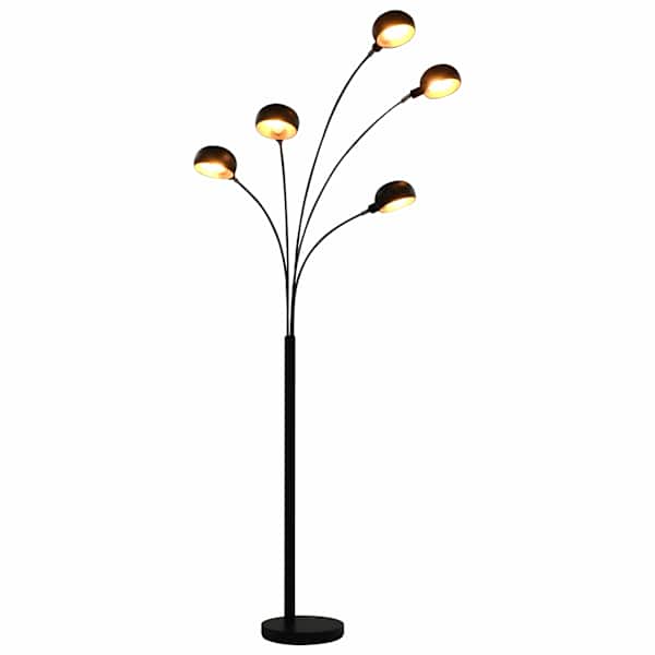 vidaXL p&otilde;randalamp, 200 cm, 5 x E14, must ja kuldne