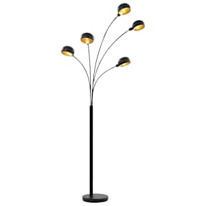Stojací lampa 200 cm 5 x E14 černo-zlatá - obrázek 2
