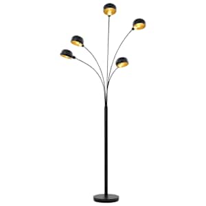 Stojací lampa 200 cm 5 x E14 černo-zlatá - obrázek 3