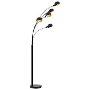 Stojací lampa 200 cm 5 x E14 černo-zlatá - obrázek 4