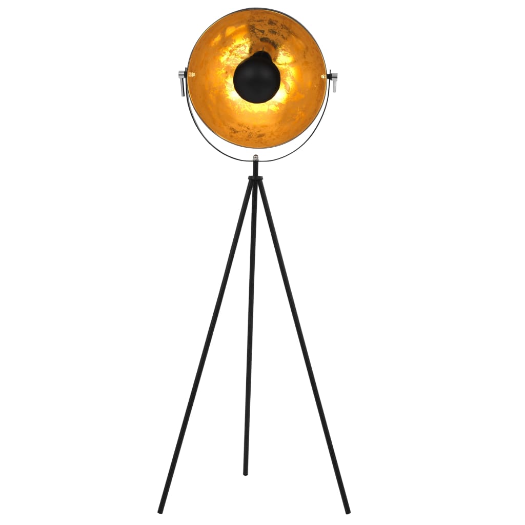 vidaXL Lampa stojąca, E27, czarno-złota, 41 cm