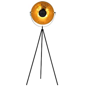 vidaXL St&aring;ende lampe E27 svart og gull 41 cm