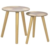 vidaXL Satztische 2 Stk. Golden 40 x 45 cm / 30 x 40 cm MDF