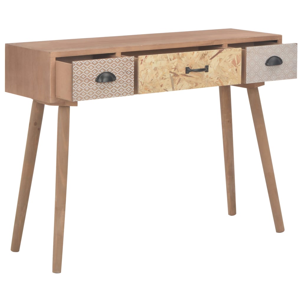 

vidaXL Wandtafel met 3 lades 100x30x73 massief grenenhout